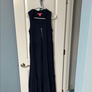 Lilly Pulitzer Navy Sleeveless Maxi Dress